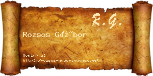 Rozsos Gábor névjegykártya